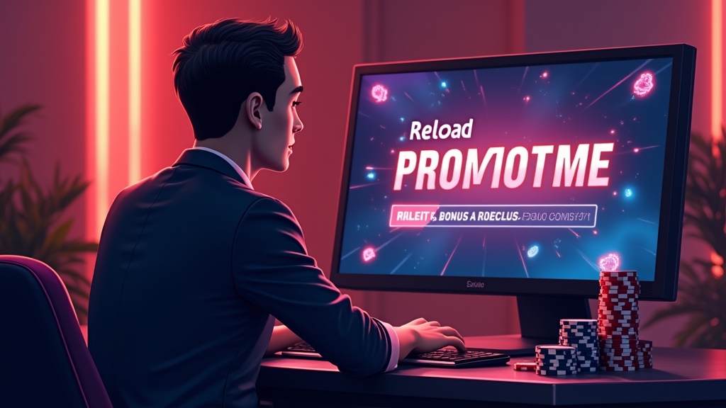 Bestehender Spieler sieht sich ein Bonusangebot mit Code auf dem Bildschirm an