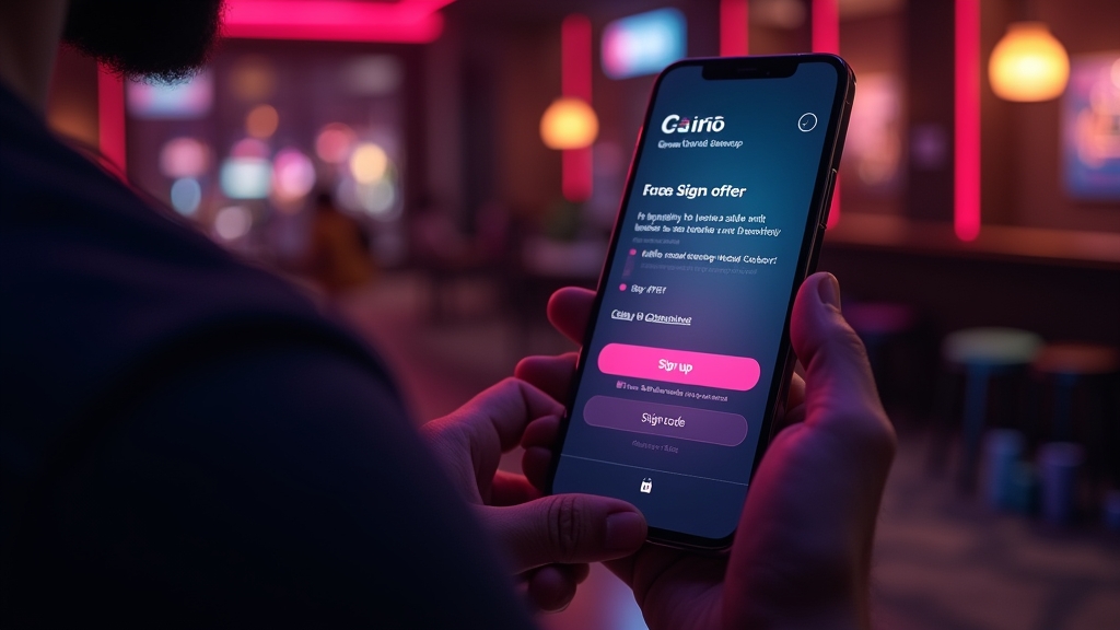 Spieler gibt einen Bonuscode in ein Casino-Formular auf dem Smartphone ein