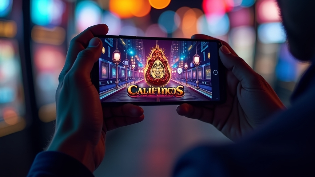 Smartphone zeigt ein Casino-Spiel im kostenlosen Demomodus unterwegs